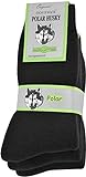 Polar Husky® 3 Paar Sehr warme Socken mit Vollplüsch und Schafwolle/Nie wieder kalte Füße! Farbe Vollfrottee/Schwarz Größe 43/46