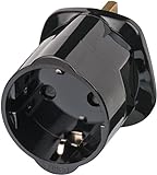 Brennenstuhl Reisestecker / Reiseadapter (Reise-Steckdosenadapter für: England Steckdose und Euro Stecker) Farbe: schwarz