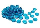 ERMENT-Hübsche Glasnuggets, Glas Dekosteine, Muggelsteine, Vasenfüller - 800 g (Neu) (blau)
