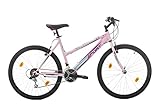 26 Zoll Bikesport ADVENTURE Mädchenfahrrad Damen Fahrrad Mountainbike, Shimano 18 Gang (Weiß Rosa)