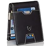 Kronenschein Premium Geldbörse mit Geldklammer und Münzfach Portemonnaie Herren schlank Geldbeutel 9 Kartenfächer RFID Slim-Wallet Geldtasche