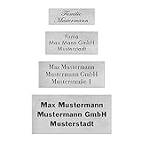 Edelstahl Briefkastenschild Klingelschild Türschild Namensschild mit Gravur Selbstklebend/dauerhafte Lasergravur/in 80x35mm