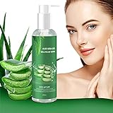 Aloe Vera Gel - 100% Bio für Gesicht, Haare und Körper - Natürliche, beruhigende und pflegende Feuchtigkeitscreme - Ideal für trockene, strapazierte Haut & Sonnenbrand - 250ml