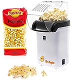 BaboTech Heißluft Popcornmaschine für Zuhause ohne Öl - klein und im Retro Design - weniger Kalorien toller Geschmack + Gratis Popcorn Mais 500g