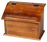 Vintiquewise Old Style Holz Podium Rezept Box, braun