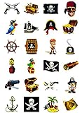Oblique Unique Piraten Tattoo Set 24 Kindertattoos - verschiedene Piraten Motive Kinder Spielen