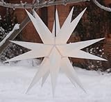Melchior outdoor II weiß, sehr stabiler Außenstern Ø 60 cm, mit 20 Spitzen, inkl. 4 m Außenkabel Weihnachtsstern, Adventsstern