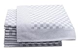 ZOLLNER 10er-Set Geschirrtücher, Vollzwirn, 100% Baumwolle, 46x70 cm, grau