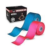 Effekt Manufaktur Kinesiologie Tape in verschiedenen Farben (5m x 5cm) - Kinesiotapes wasserfest und elastisch Sport - Physiotape Kinesiotape Set Sporttape - Tape Kinesio (Hellblau + Pink, 2er Set)