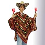 Mexikaner Kostüm - Poncho - Mexiko - Universalgrösse