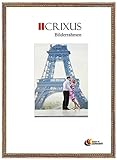 Crixus26 Echtholz Bilderrahmen für 33 x 52 cm Bilder, Farbe: Gold Rot, Massivholz Rahmen in Maßanfertigung mit entspiegeltem Acrylglas und MDF Rückwand, Rahmen Breite: 26mm, Aussenmaß: 36,4 x 55,4 cm