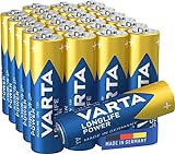 Varta Longlife Power Batterie (AA Mignon Alkaline Batterien LR6, 24er Pack)