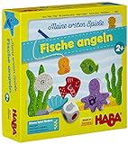 Haba 4983 - Meine ersten Spiele Fische angeln, spannendes Angelspiel mit bunten Holzfiguren, Lernspiel und Holzspielzeug ab 2 Jahren, Motorikspielzeug