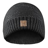 Rubberneck Flash Beanie Mütze reflektierend aus Wolle mit Innenfleece, One Size, Damen und Herren (Schwarz)