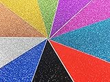 10 Blatt Klebefolie Glitzer Selbstklebende Dekofolie A4 Farbige Bastelfolie Glitter Vinyl Aufkleber für DIY Handwerk Scrapbooking mehrfarbig